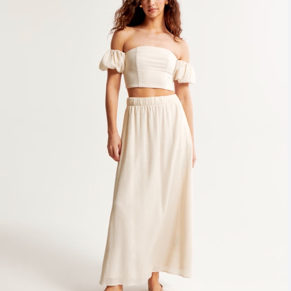 Abercrombie Creme Beige Maxi Skirt XS